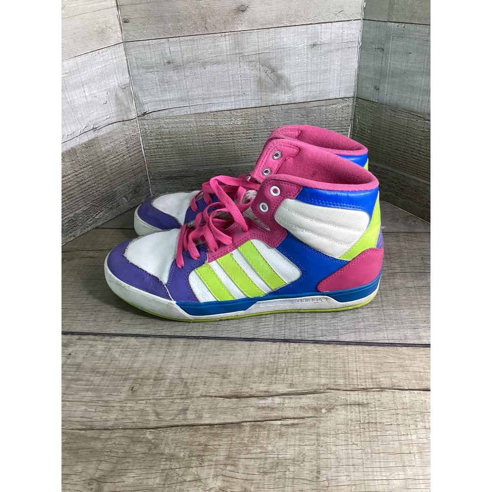Adidas NEO High Top Sneakers Multi-Color Pink Blue Green Q16128 Womens 8.5